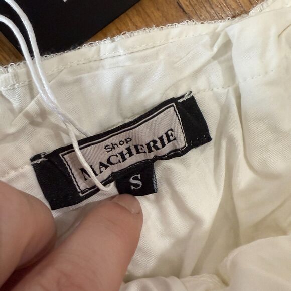 White Ruffled Sleeve Jumpsuit Summer Small - Picture 5 of 5